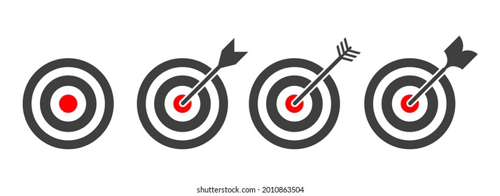 Target icon. Goal sign. Dartboard symbol. Bullseye logo. Business success way, investment goal, marketing challenge, financial strategy, purpose achievement, focus objective concept. 3d vector