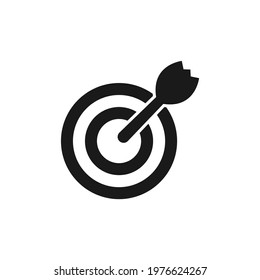 Target icon for goals achievement and success concept in business. Dartboard with center hit, illustration for sports competition and business.