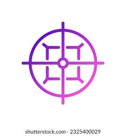 Icono objetivo gradiente color púrpura color vectorial militar elemento de ejército y símbolo perfecto.