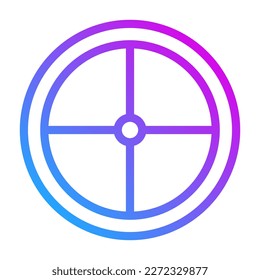 icono de destino gradiente estilo púrpura ilustración militar vector elemento de ejército y símbolo perfecto. Signo de icono de la colección moderna para la web.