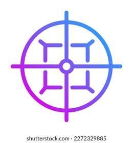 icono de destino gradiente estilo púrpura ilustración militar vector elemento de ejército y símbolo perfecto. Signo de icono de la colección moderna para la web.