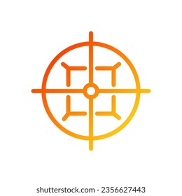 Icono objetivo gradiente color rojo amarillo elemento militar vector ejército y símbolo perfecto.