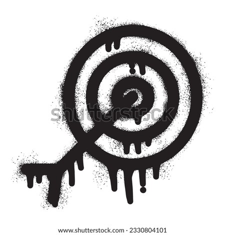 Target icon graffiti with black spray paint