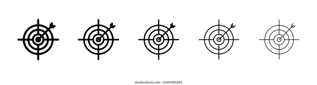 Target icon graphic set. trendy stroke line style