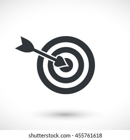 Target icon. Graphic symbol web design, logo. Gray glyph on a white background. Isolated sign.