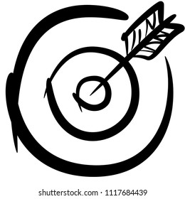 Target icon. Hand drawn. Business goal. Suitable for all devices, SEO, SMM, UX. Perfect for use in presentations, analytical reports, branding. Use it on any surface