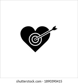 Zielsymbol mit Herz. einfaches Design bearbeitbar. Vorlagenvektor erstellen