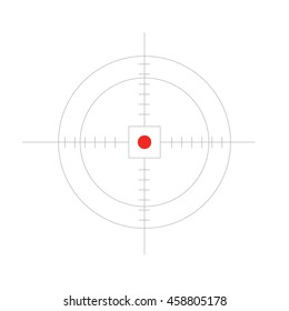 target icon illustration isolated with a red dot in a white background