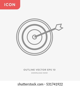 Target icon illustration isolated vector, archery sign symbol