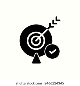 target icon, isolated business icon in black style