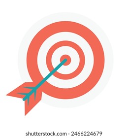 Target icon isolated flat style design Targeting arrow objective dart.