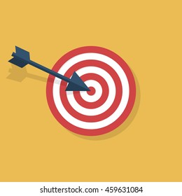 Target icon isolated, flat style design. Targeting, arrow, objective, darts. Vector illustration.