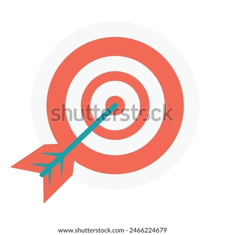 Target icon isolated flat style design Targeting arrow objective dart.
