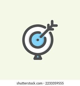  icono de destino, ícono de esquema de color de oficina aislado en fondo azul claro, perfecto para sitio web, blog, logo, diseño gráfico, medios sociales, interfaz de usuario, aplicación móvil