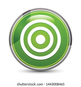Target icon isolated on elegant green round button vector illustration