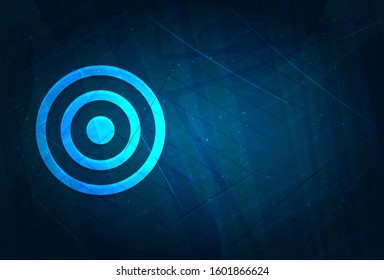 Target icon isolated on futuristic digital abstract blue background