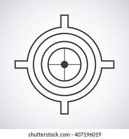 Target icon  isolated on a gray background, stylish vector illustration, silhouette for web design