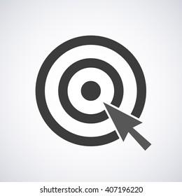 Target icon isolated  on a gray background, stylish vector illustration