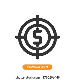 icono de destino aislado en fondo blanco. para el diseño de su sitio web, logotipo, aplicación, interfaz de usuario. Ilustración gráfica vectorial y trazo editable. EPS 10.