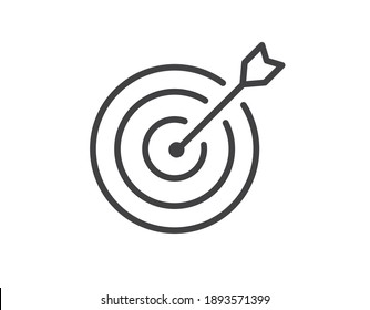 Target icon isolated on white background. Flat design. Symbol for web site and app ui. Vector illustration.