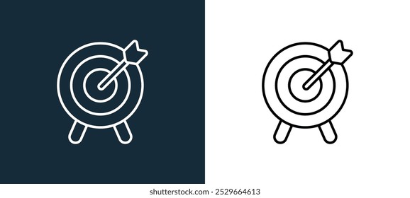 target icon isolated on white and black colors. target outline linear vector icon from life skills collection for mobile apps, web and ui.
