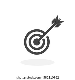 Target icon isolated on white background. Target vector logo. Flat design style. Modern vector pictogram for web graphics - stock vector