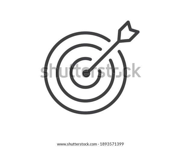 Target icon isolated on\
white background. Flat design. Symbol for web site and app ui.\
Vector illustration.