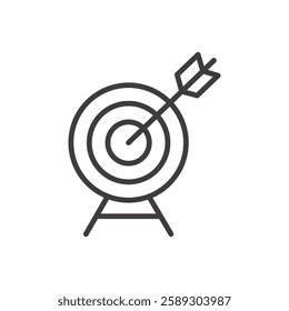 target icon isolated stroke in black color