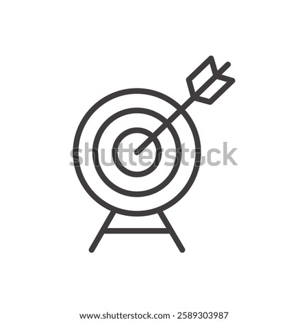 target icon isolated stroke in black color
