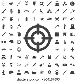 Target icon isolated, vector illustration stylish for web design. Set of weapon icons