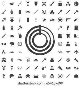 Target icon isolated, vector illustration stylish for web design. Set of weapon icons