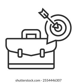 Target icon, Job interview symbol outline icon, editable vector illustration and transparent graphic element. Isolated on white background
