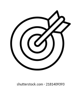 Target Icon. Line Art Style Design Isolated On White Background