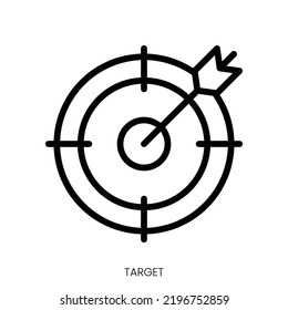 target icon. Line Art Style Design Isolated On White Background