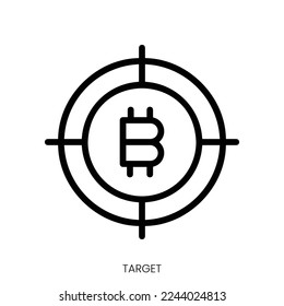 target icon. Line Art Style Design Isolated On White Background