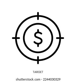 target icon. Line Art Style Design Isolated On White Background
