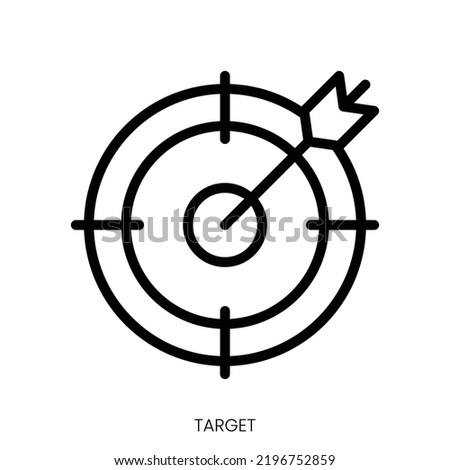 target icon. Line Art Style Design Isolated On White Background