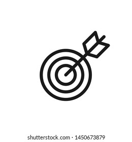 Target icon in line design. Arrow, business goal, focus, success icon. Business and financial goals conecpt