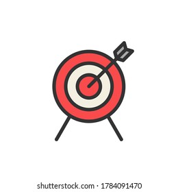 Target icon. Line sign. Color vector icon.