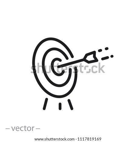 target icon, line sign - vector illustration eps10