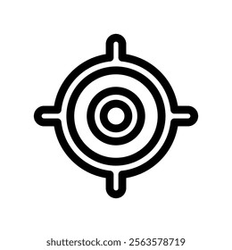 Target Icon Line Style Design Web and Mobile Vector Illustration.