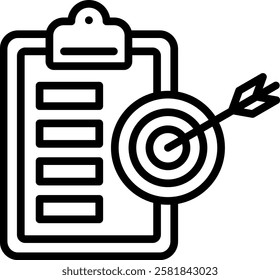 Target Icon Line Vector Illustration