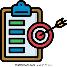 Target Icon Lineal Color Vector Illustration