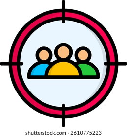 Target Icon Lineal Color Vector Illustration