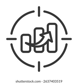 Target Icon Lineal Style Vector Illustration