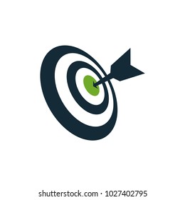 Target icon logo design for business or sport with arrow symbol. Goal Logo, element for web, mobile or print.