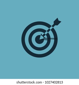 Target icon logo design for business or sport with arrow symbol. Goal Logo, element for web, mobile or print.