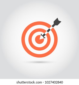 Target icon logo design for business or sport with arrow symbol. Goal Logo, element for web, mobile or print.