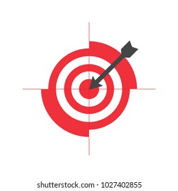 Target icon logo design for business or sport with arrow symbol. Goal Logo, element for web, mobile or print.