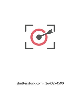 Target icon logo design for business or sport with arrow symbol. Goal Logo.